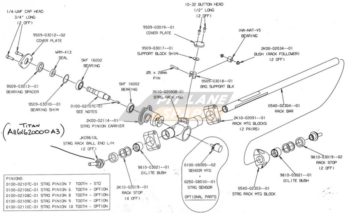 STEERING RACK PARTS Diagram